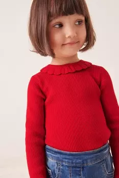 Свитер с рюшным воротником Next, красный