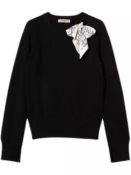 Свитер с шарфом TWINSET, черный