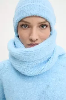Свитер с шерстью + шапка и шарф Answear.Lab, синий