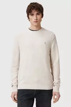 Свитер с шерстью STATTEN Allsaints, бежевый