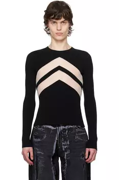 Свитер с шевронами Jean Paul Gaultier, черный