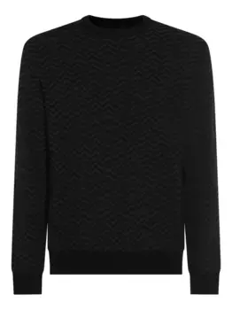 Свитер с шевронным узором GIORGIO ARMANI, черный