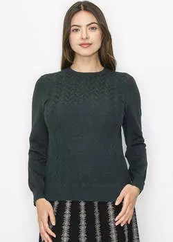 Свитер с шевронным узором Hunter Green Yal New York