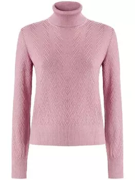 Свитер с шевронным узором и высоким воротом Missoni, розовый