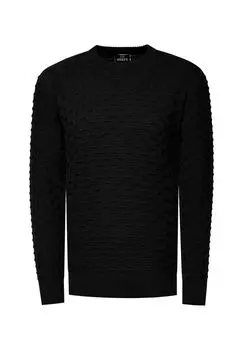 Свитер с современным узором вязки RUSTY NEAL, черный