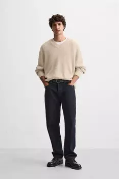 Свитер с текстурой букле ZARA, экрю