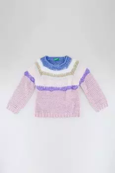 Свитер с тиснением и полосками United Colors Of Benetton, белый