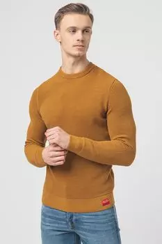 Свитер с тиснением Ovin и овальным вырезом Superdry, охра