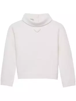 Свитер с тисненым логотипом Prada, белый