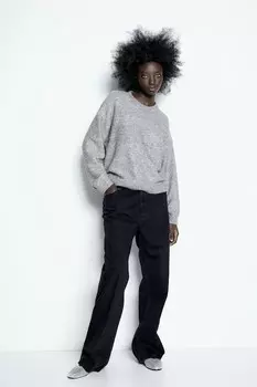 Свитер с украшениями H&M, серый