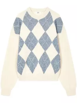 Свитер с узором аргайл и интарсией STUDIO TOMBOY, нейтральный цвет