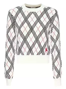 Свитер с узором BURBERRY, белый