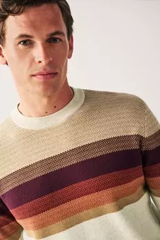 Свитер с узором елочка в стиле колор-блок Next