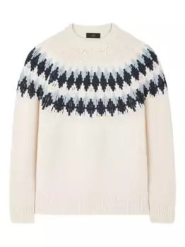 Свитер с узором фэр-айл Alanui, белый