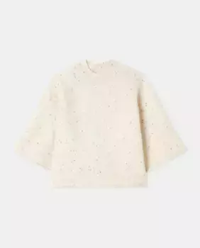 Свитер с узором-накидкой для девочки с ворсом Kids El Corte Ingls, цвет 120 Crudo