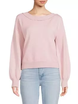 Свитер с V-образной спинкой и бантом Lea & Viola, розовый