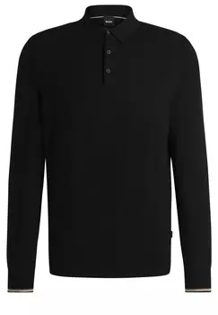 Свитер с v-образным вырезом BOSS Sweater Gemello, черный
