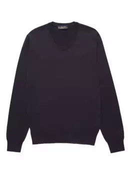 Свитер с V-образным вырезом Brooks Brothers, синий