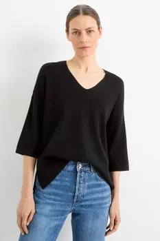 Свитер с v-образным вырезом C&A, черный