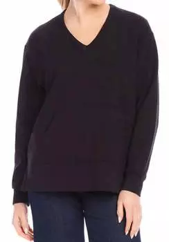 Свитер с V-образным вырезом черного цвета Karen Kane