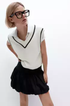 Свитер с v-образным вырезом H&M, белый