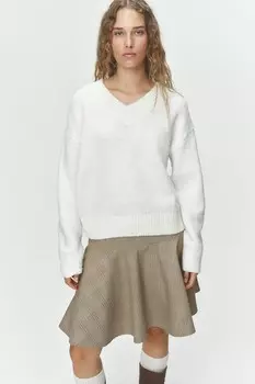 Свитер с v образным вырезом H&M, бежевый