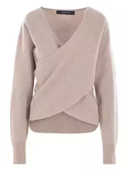 Свитер с V-образным вырезом и запахом Federica Tosi, нейтральный