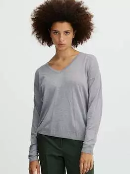 Свитер с v-образным вырезом Ichi, серый