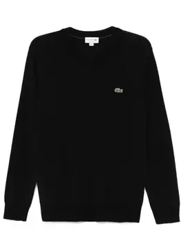 Свитер с V-образным вырезом Lacoste, черный