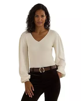 Свитер с V-образным вырезом Lauren Ralph Lauren, слоновая кость/кремовый