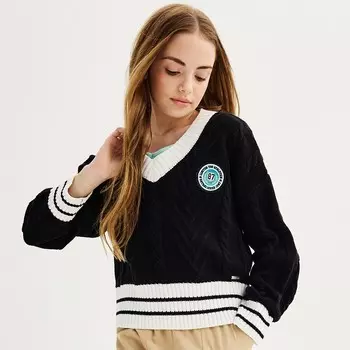 Свитер с V-образным вырезом Limited для девочек 7–16 лет Limited Too, черный