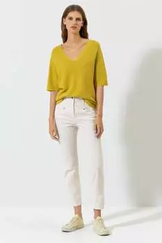 Свитер с V-образным вырезом LUISA CERANO, цвет acid yellow