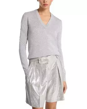 Свитер с V-образным вырезом Michael Kors Collection, серый