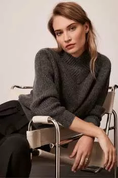 Свитер с V-образным вырезом Mint Velvet, серый