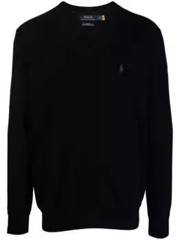 Свитер с V-образным вырезом POLO RALPH LAUREN, черный