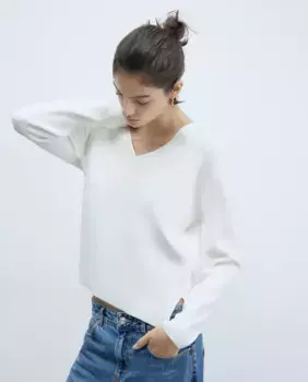 Свитер с V-образным вырезом Sfera, белый