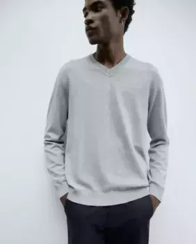 Свитер с V-образным вырезом Sfera, цвет Gris claro
