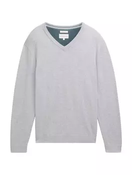 Свитер с v-образным вырезом TOM TAILOR Sweater, пятнистый серый