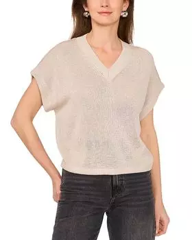 Свитер с V-образным вырезом VINCE CAMUTO, белый