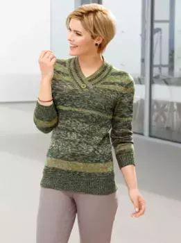 Свитер с V-образным вырезом в стиле casual "Пуловер" Casual Looks, антрацит