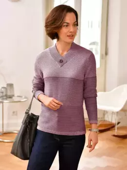 Свитер с V-образным вырезом в стиле casual "Пуловер" Casual Looks, бордовый