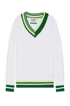 Свитер с V-образным вырезом, white