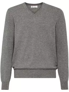Свитер с v-вырезом Brunello Cucinelli, серый