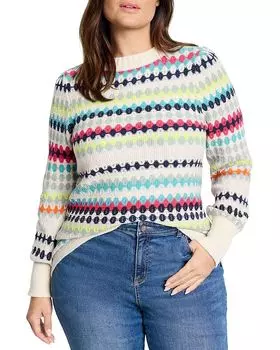 Свитер с вафельной вязкой NIC+ZOE Plus, розовый