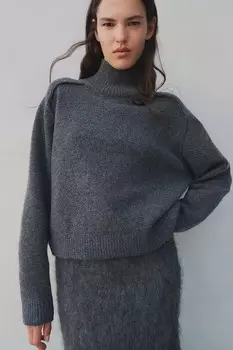 Свитер с водолазкой H&M, серый