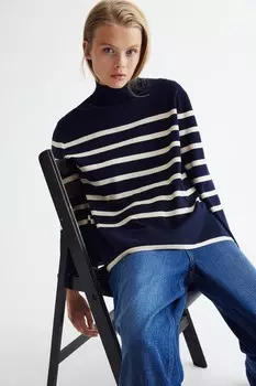 Свитер с водолазкой H&M, синий