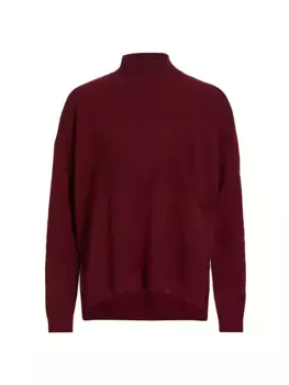 Свитер с водолазкой из смесовой шерсти и треугольной строчкой Saks Fifth Avenue, красный