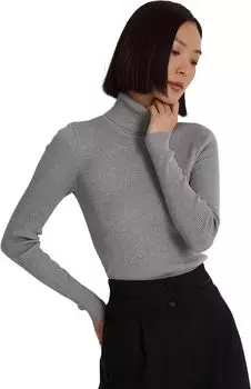 Свитер с водолазкой металлизированного цвета LAUREN Ralph Lauren, цвет Pewter