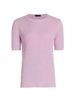 Свитер с волнистой строчкой Saks Fifth Avenue, фиолетовый