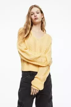 Свитер с воротником H&amp;M, светло-желтого